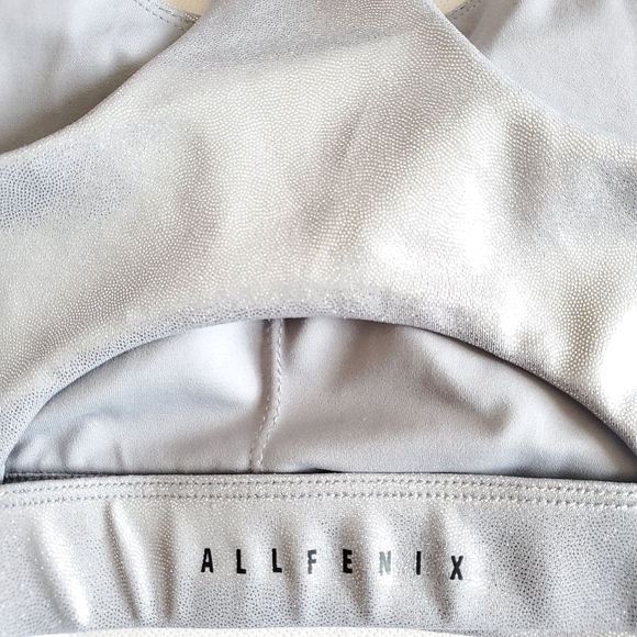 All Fenix Liquid Silver Racerback Sports Bra Beyoncé Style New With Tag XS - Picture 9 of 12